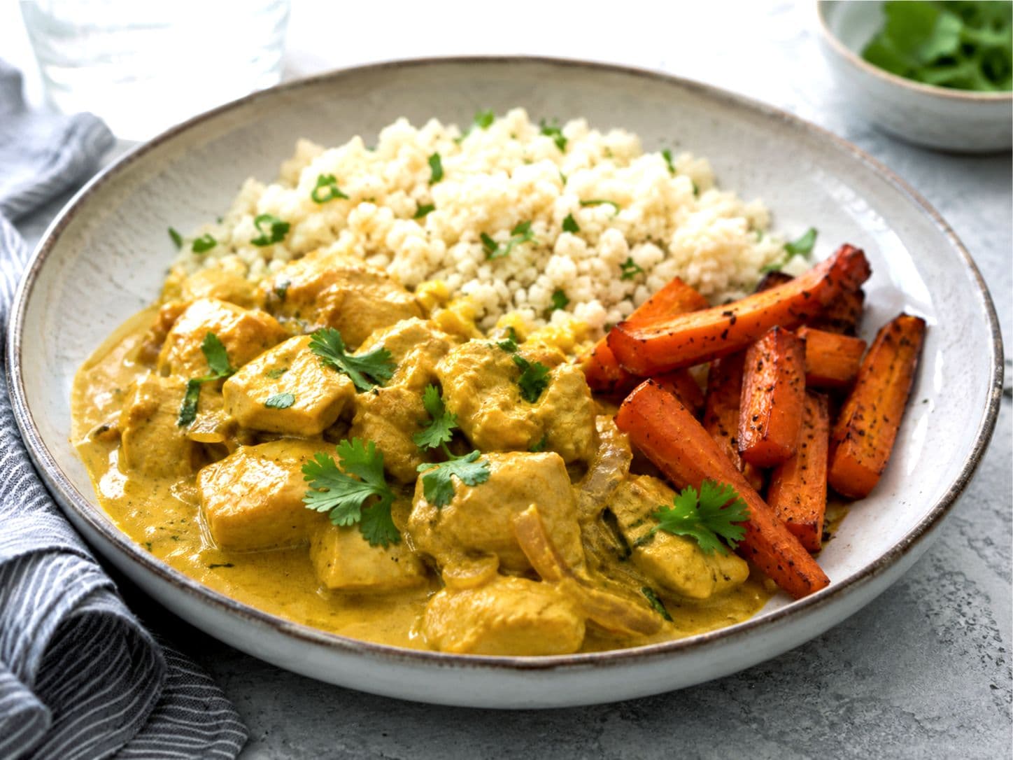 Thai Yellow Curry Chicken with Roasted Carrots & Cauliflower Rice